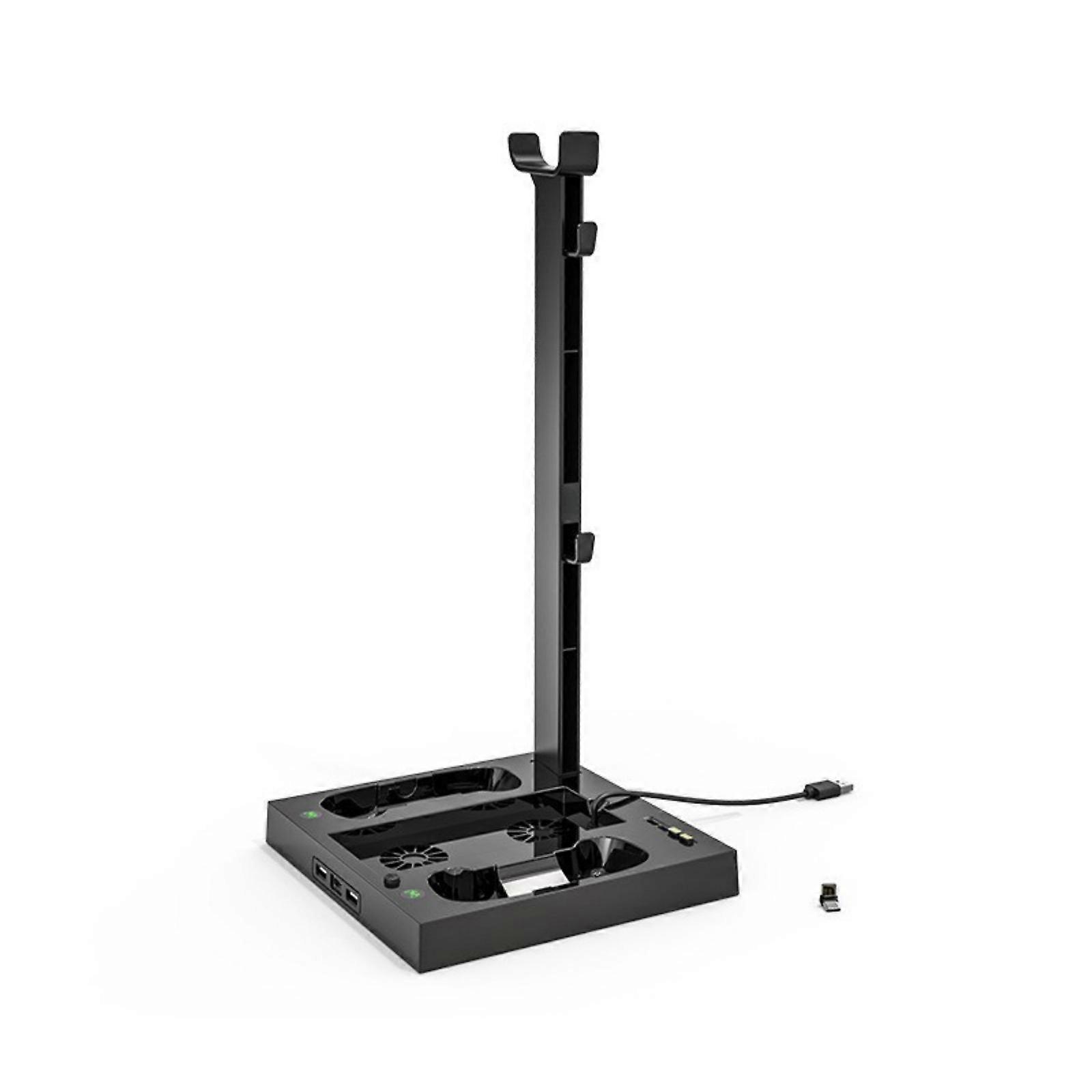 3 in 1 Console Cooling Fan Base Nonslip Headphone Organiser Rack Built-in Double Charging Slot for XSS Host Multicolor