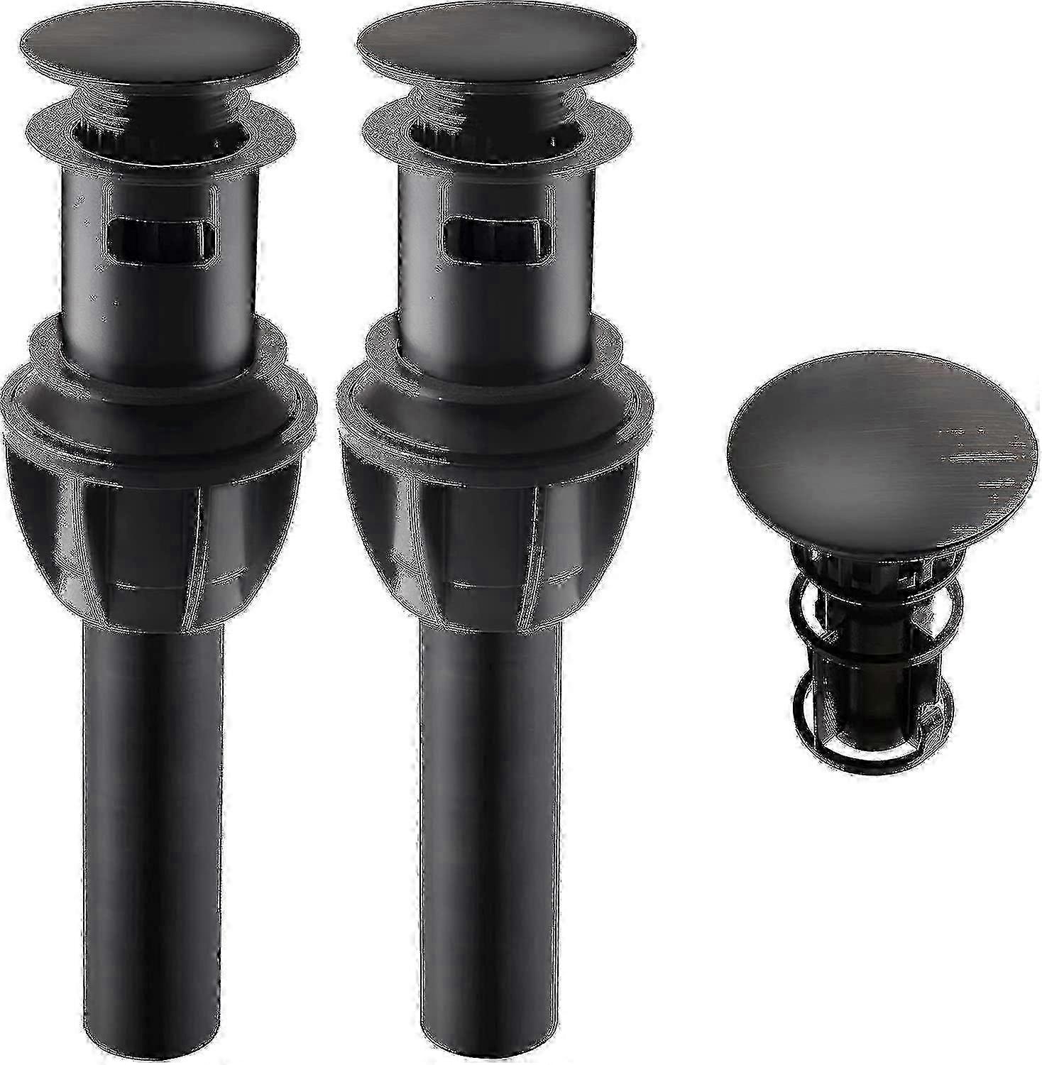 Set Of 2 Bathroom Sink Pop-up Drain Plug With Overflow, Pusher And Faucet Reservoir Gasket, Explosio z