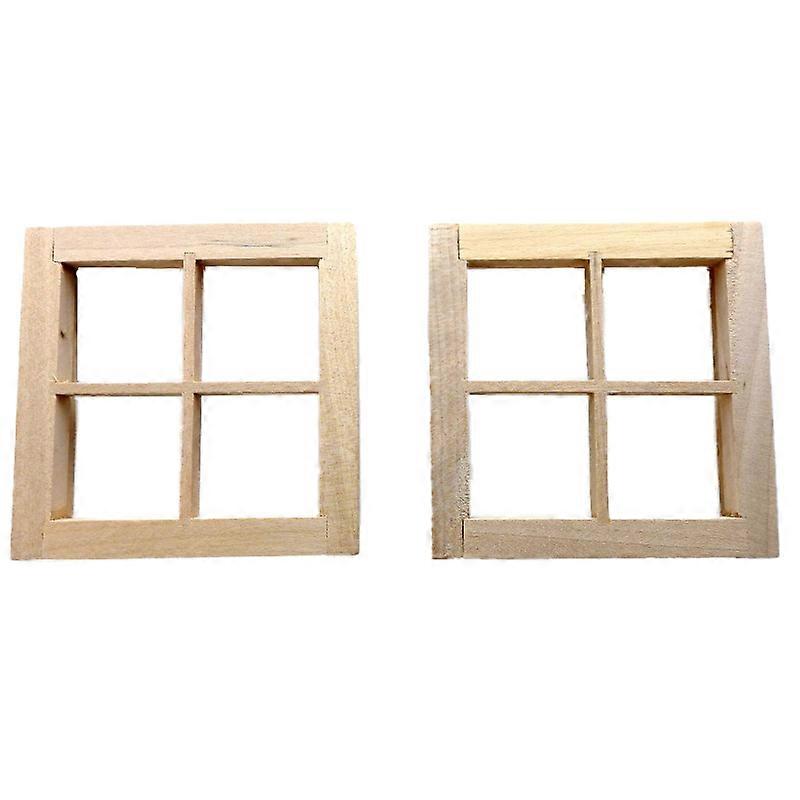 Dolls House 4 Pane Light Window With Moldings Pk 2 Miniature Builders Diy
