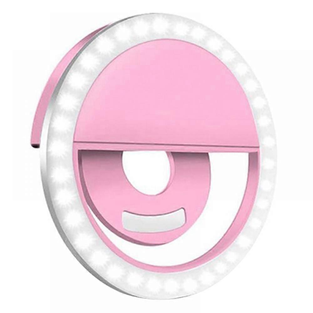Prettyui Mini Selfie Light, 3 Light Modes, Rechargeable, Clip-on Phone Ring Light with 36 LED, compatible with iPhone, Laptop, Computer