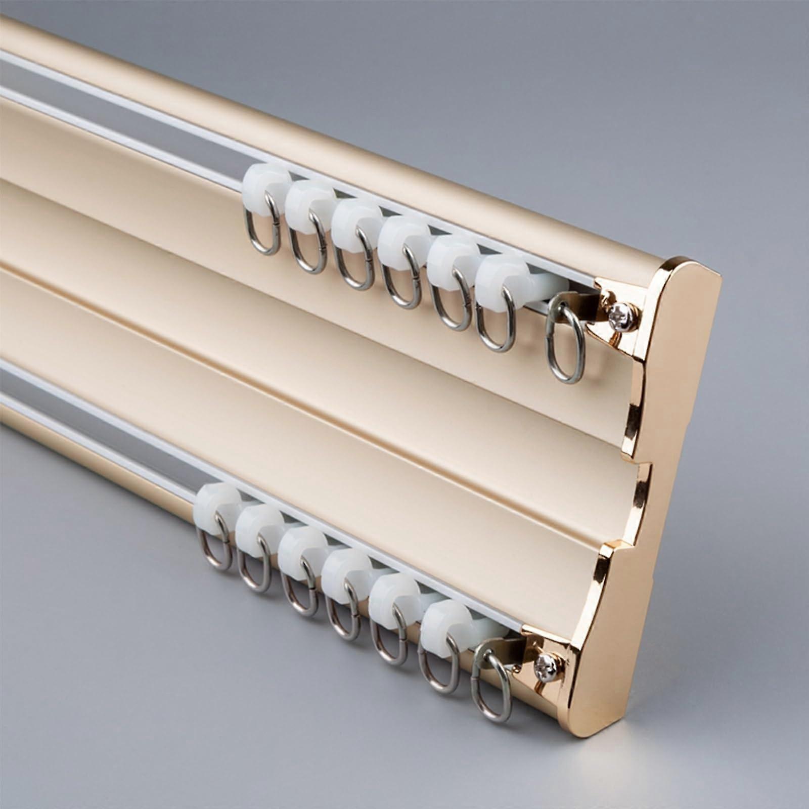 Aluminum Double Track Ceiling Curtain Rail with Silent Rollers, 3.319.7ft for Home Drapes