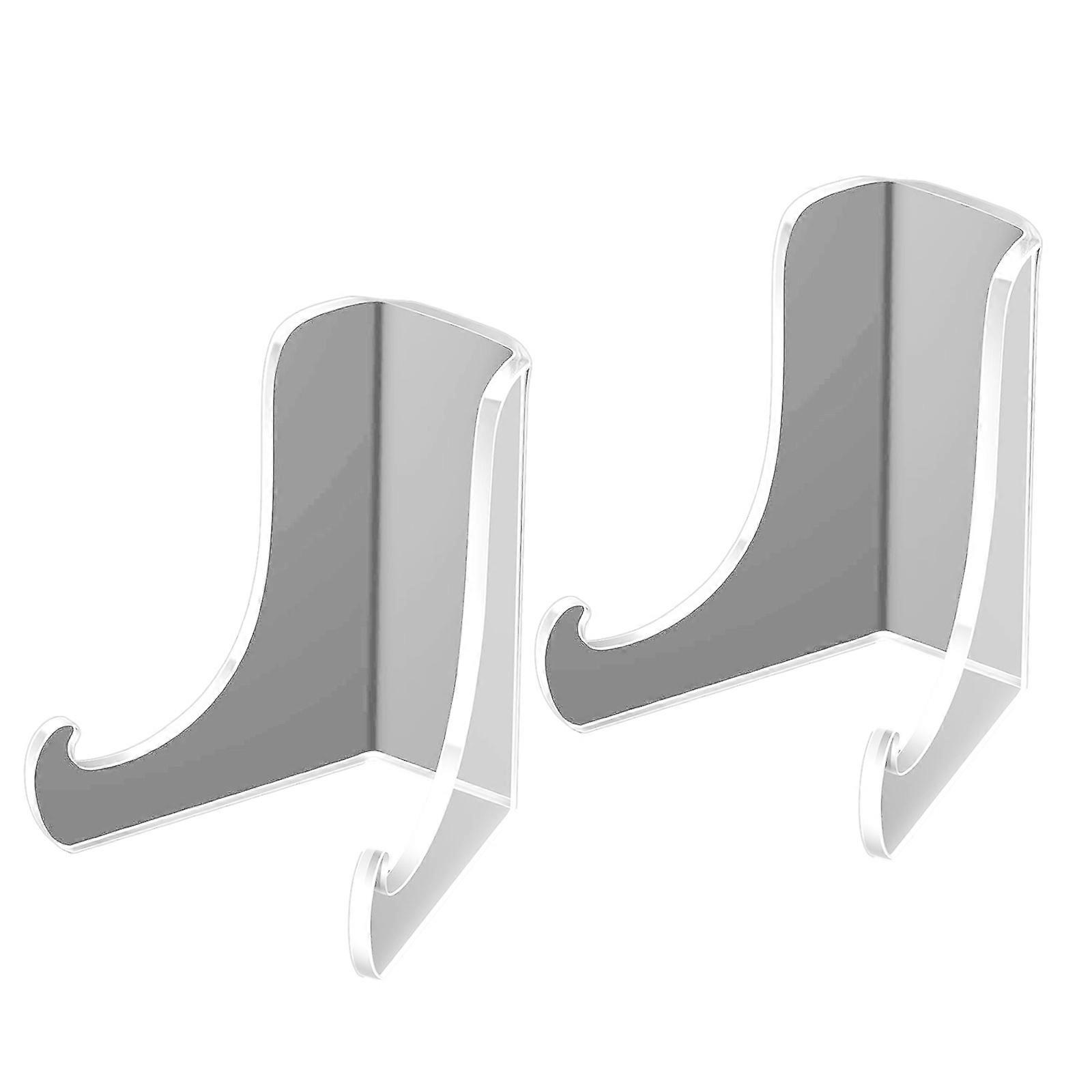 Pack of 2 Clear Sturdy Acrylic Easels for Displaying Paintings Photos and Books on Desktop or Shelves Storage Solution Multicolor