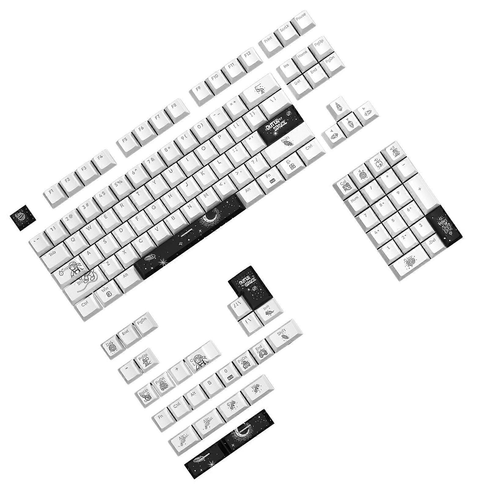 108/135Keys Outer Space Keycaps Double Shot PBT Backlit Keycap For Gaming Mechanical Keyboards Wear-resistant No fade Multicolor