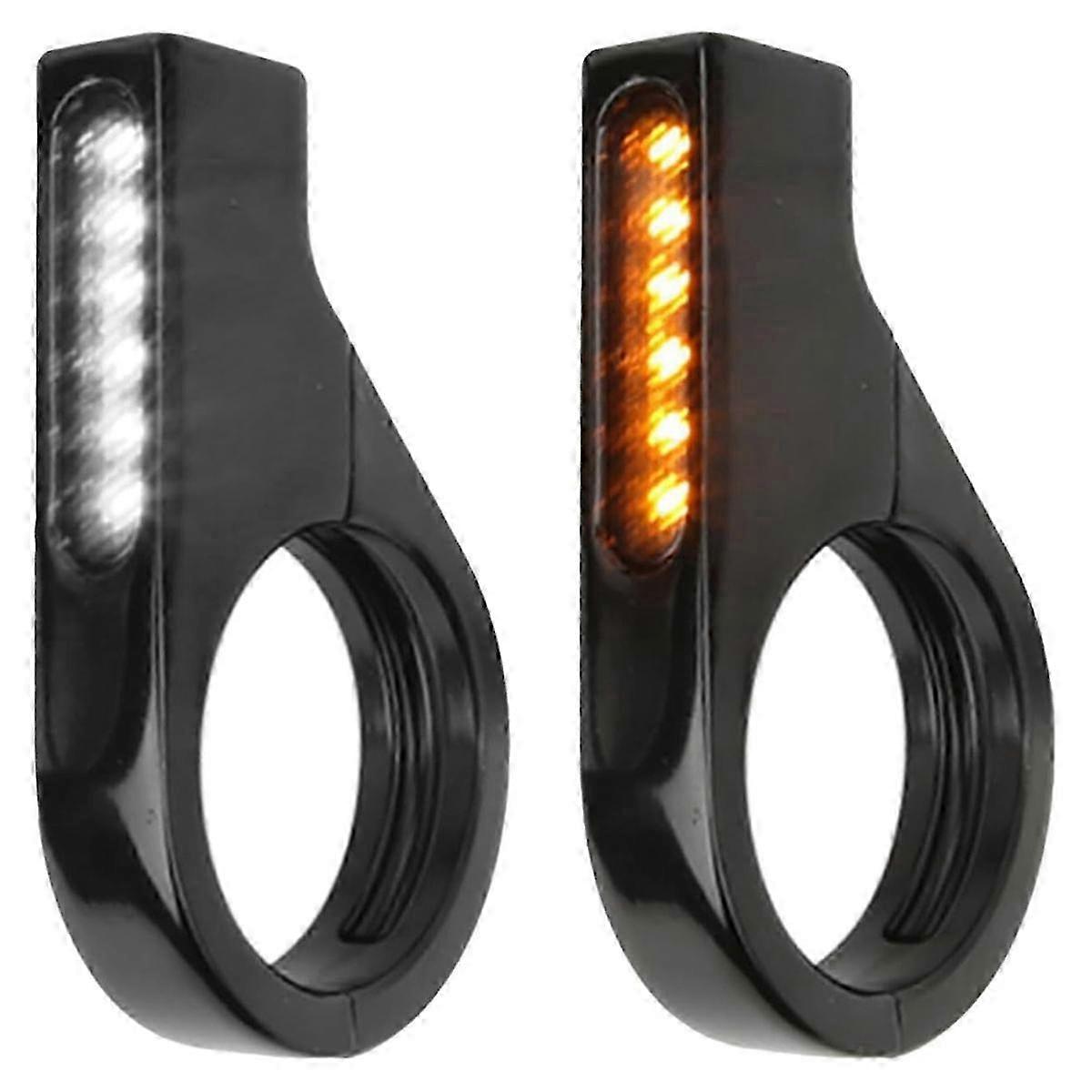 Sequential LED turn signals for motorcycle front fork, universal switchback running lights 12V amber