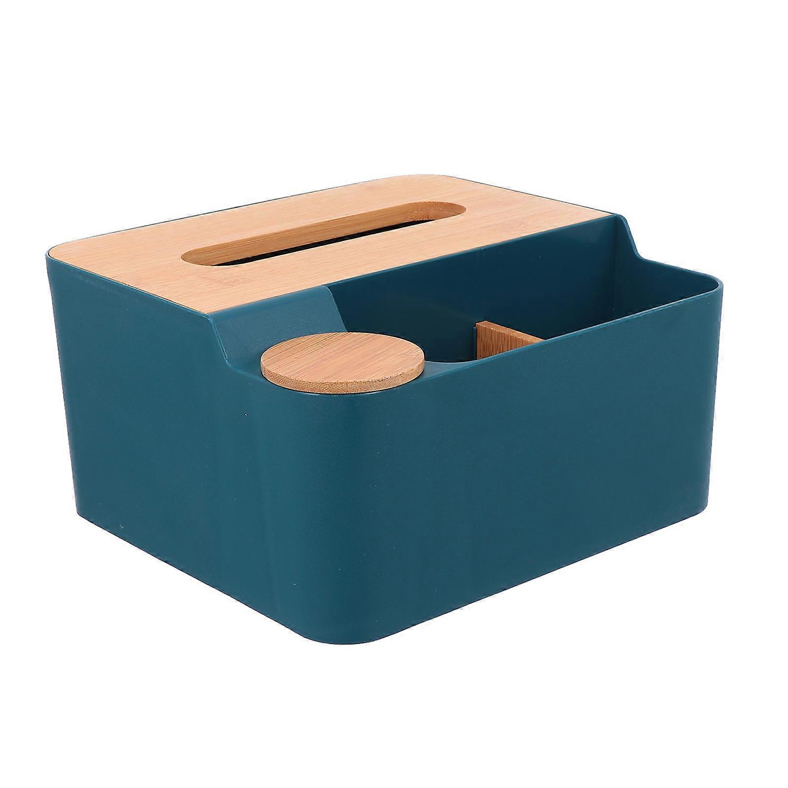 1Pc Desktop Compartment Tissue Box Hotel Tissue Box Multi-purpose Storage Box