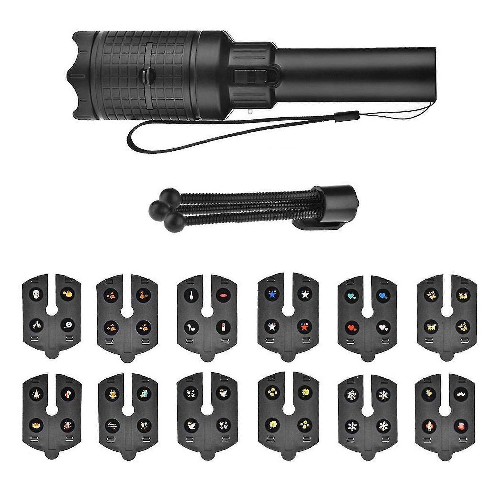 Christmas Projector Light LED Handheld Flashlight with Dynamic Static Images 12 Slides for Kids