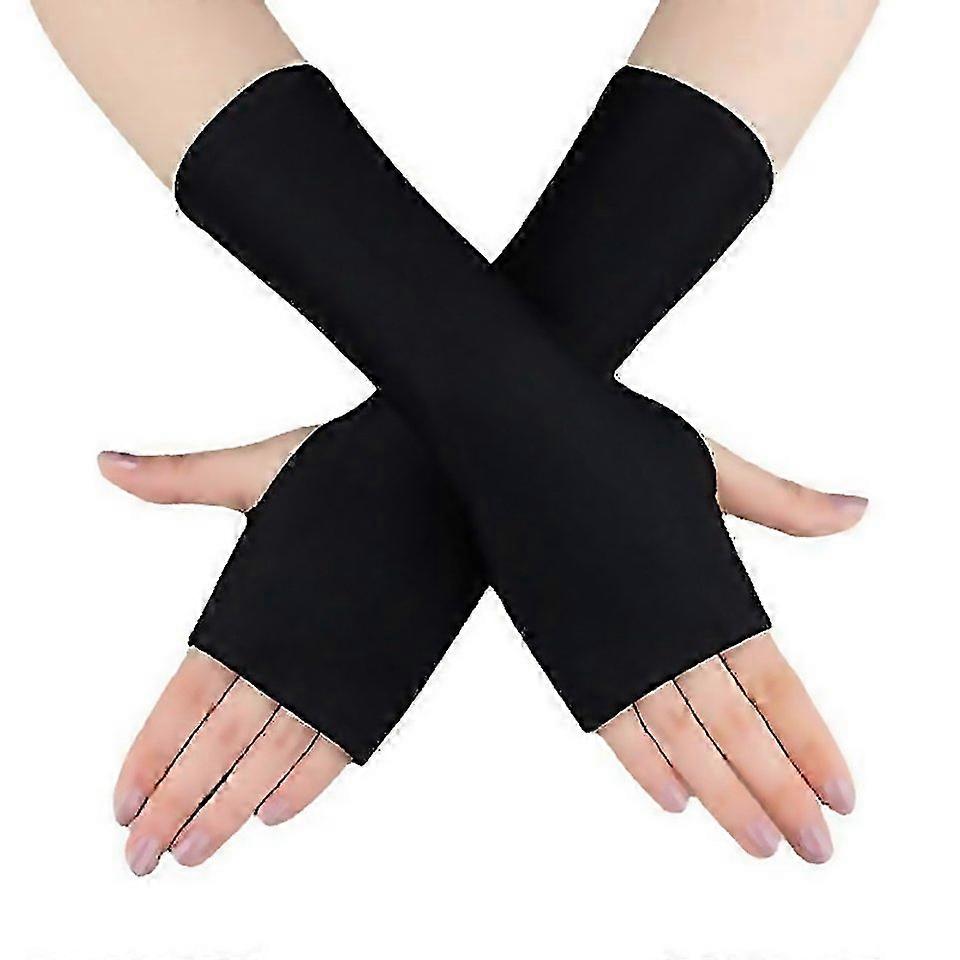 For 3pair Uv Blocking Gloves Fingerless Driving Gloves Beigewhiteblack
