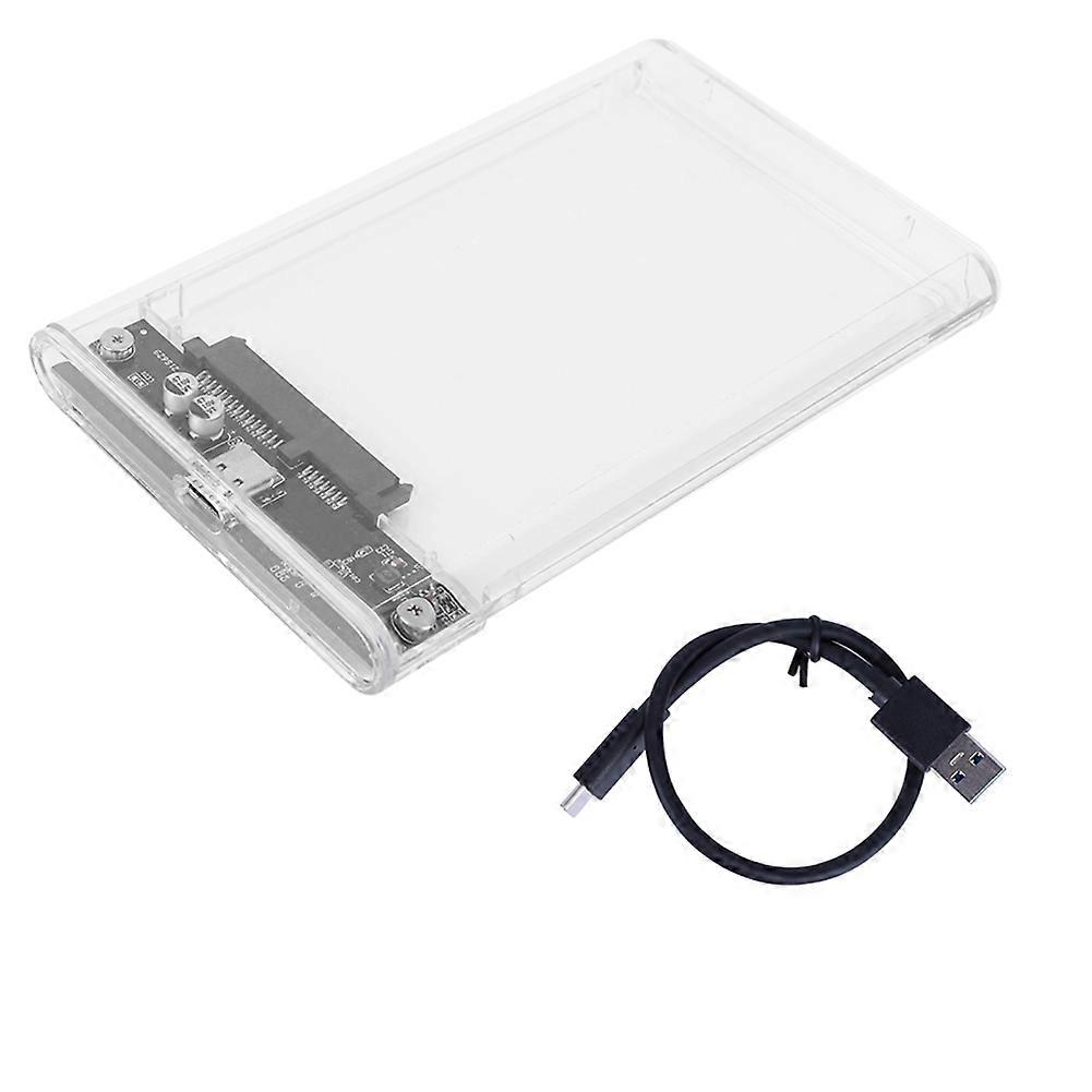 USB 3.1/Type C External Hard Drive Enclosure Tool-Free Clear HDD SSD Caddy Cable Included for 2.5 Inch 7mm SATA HDD SSD