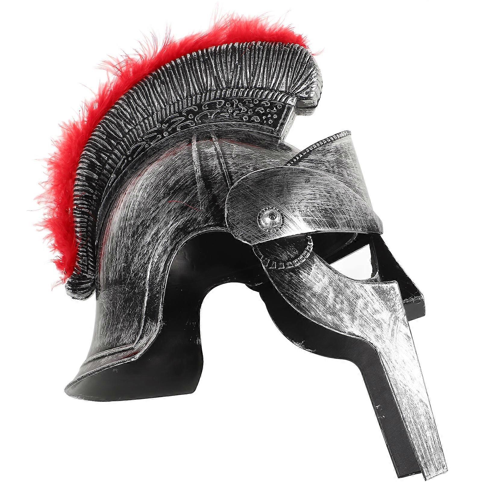 Roman Warrior Costume for Stage Performances Silver Plastic 1Pack