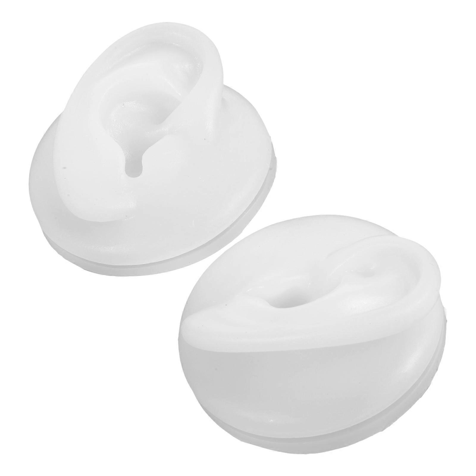 Silicone Ear Model for Jewelry Display Rack Featuring Ear Stud Holder 1Pair