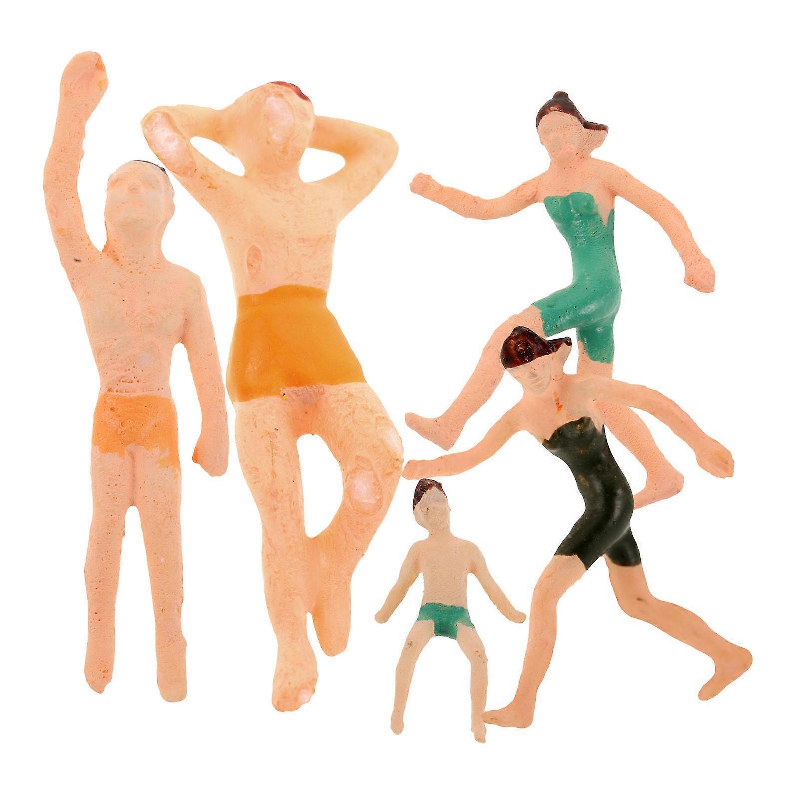 Assorted Color Swimming Figures People Models for Party 5Pcs Plastic Set