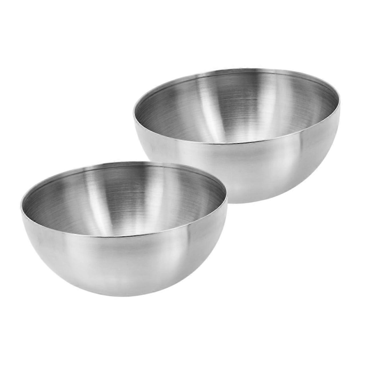 2pcs Stainless Steel Salad Bowls for Ramen Rice Fruit Dessert Snacks, Stackable MultiPurpose Serving