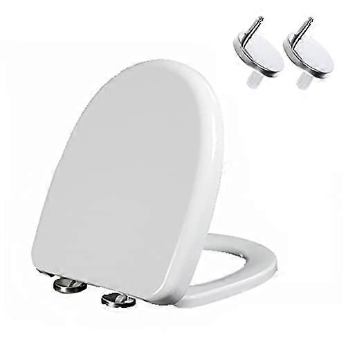 D Shape Soft Close Toilet Seat White with Quick Release for Standard Bathrooms