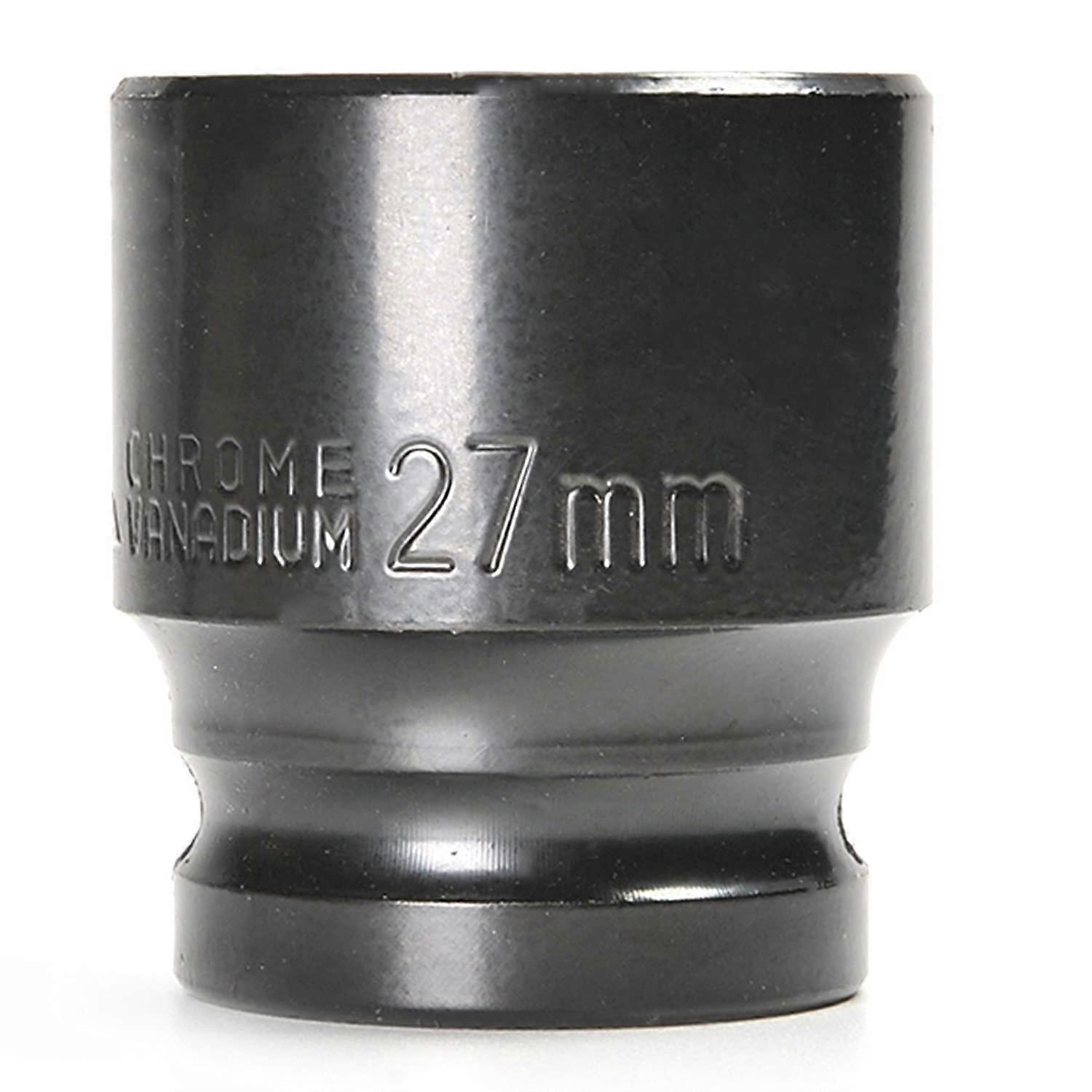 1/2 Inch Drive 27mm Shallow Impact Socket, 6 Point Metric,  Torque, RustResistant Finish