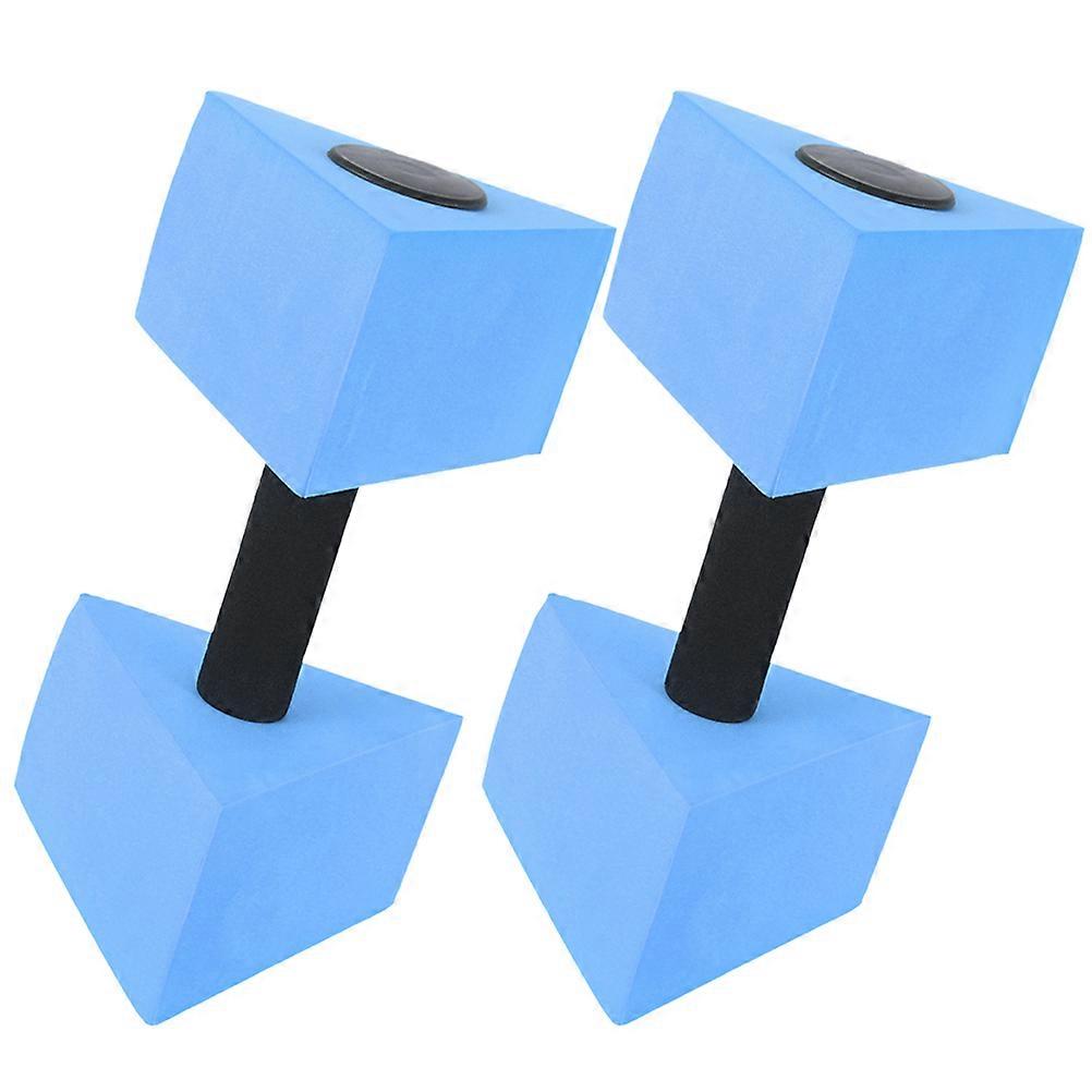 Water Aerobics Weights Triangle Dumbbell for Pool Use 6Pcs Blue Eva