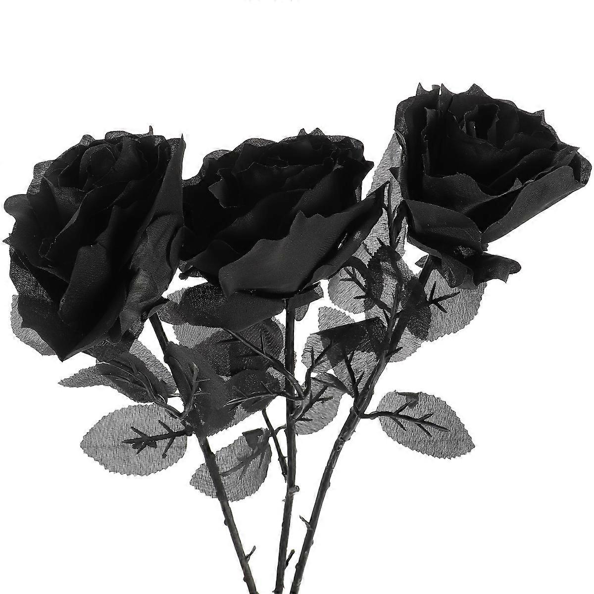 Simulation Rose Decorative Prop for Halloween Wedding Home Ornament 3Pcs