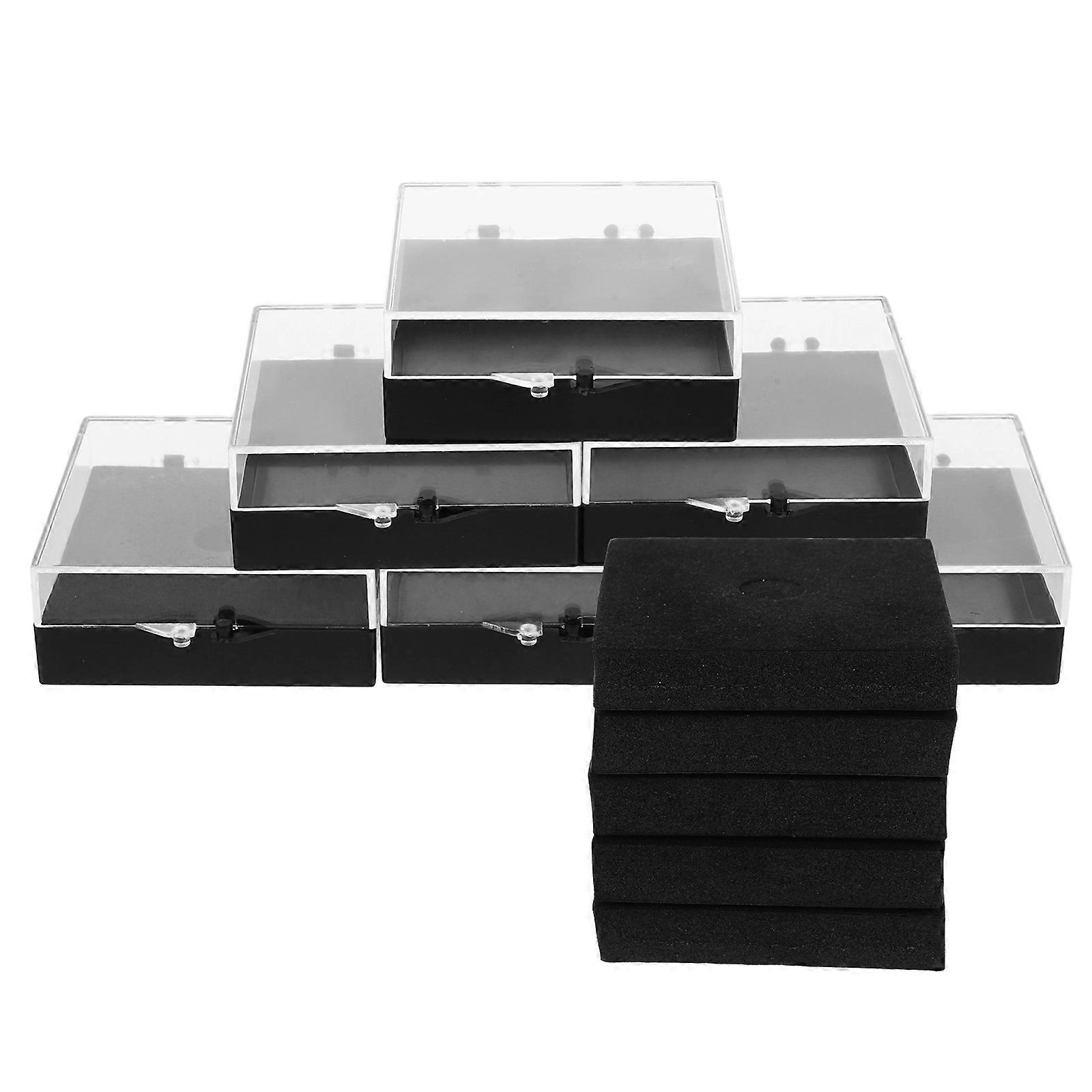 Badge Box Square Presentation Box for Display 6Pcs for Gemstone Holding