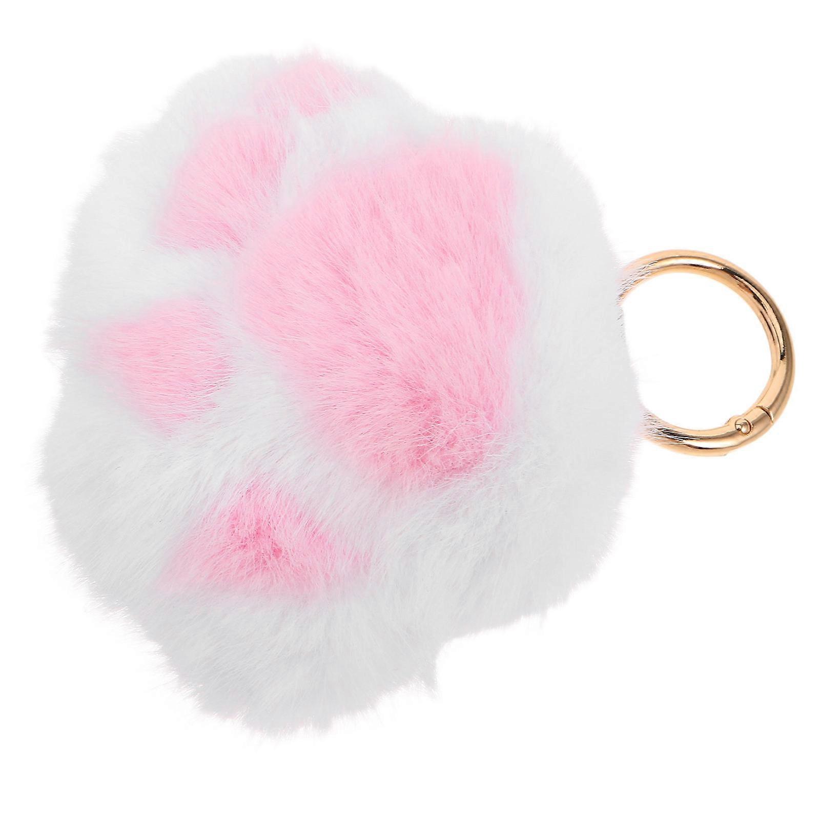 Plush Cat Paw Keychain for Decor with Soft Touch Experience in Pink