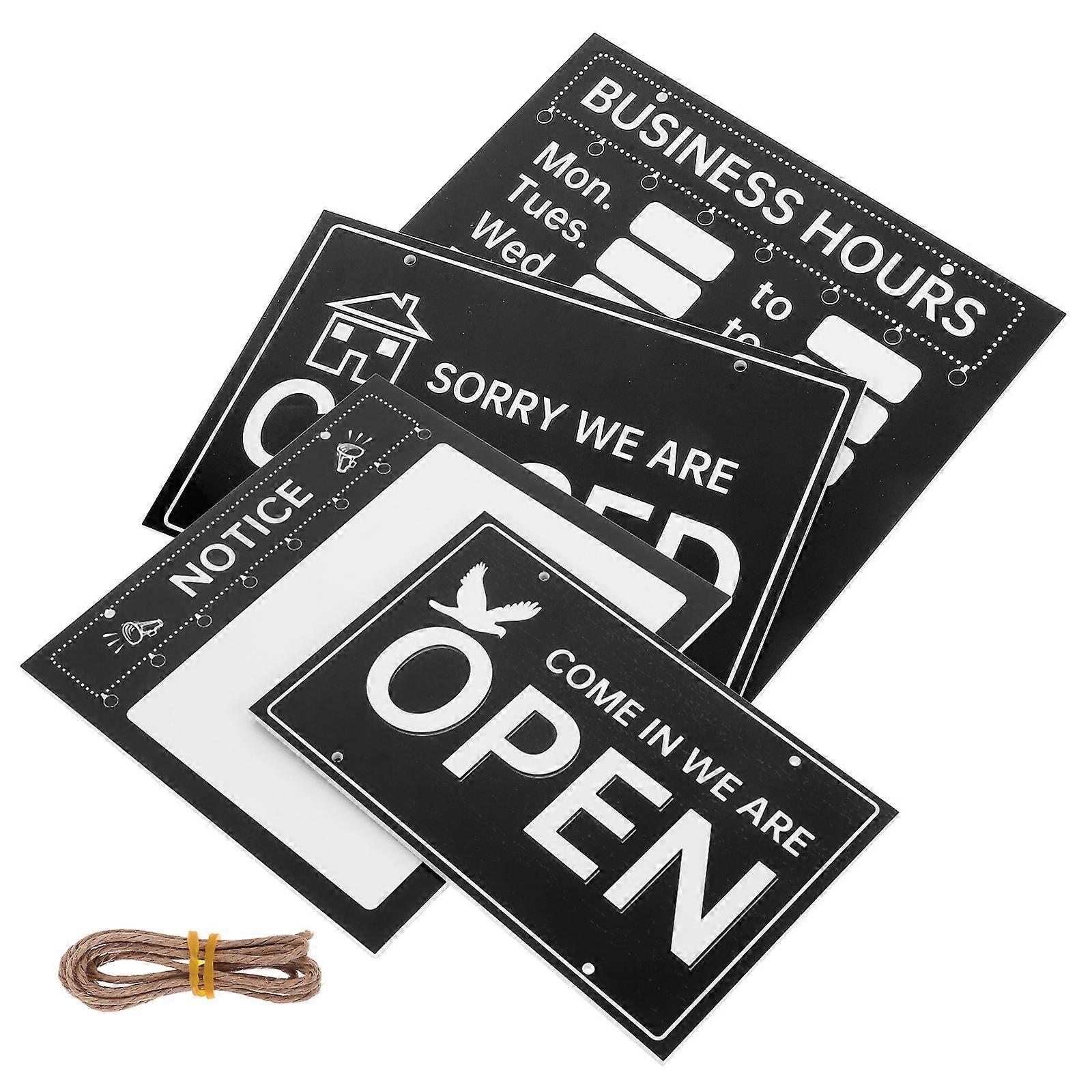 Store Door Hours Sign Writable for Business Open and Closed 3Sets