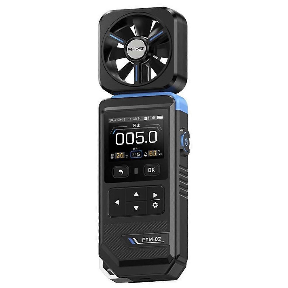 FNIRSI FAM-02 Anemometer Handheld Wind Speed Temperature Gauge Humidity with Wind Chill Curve Record Handheld Airflow Tester