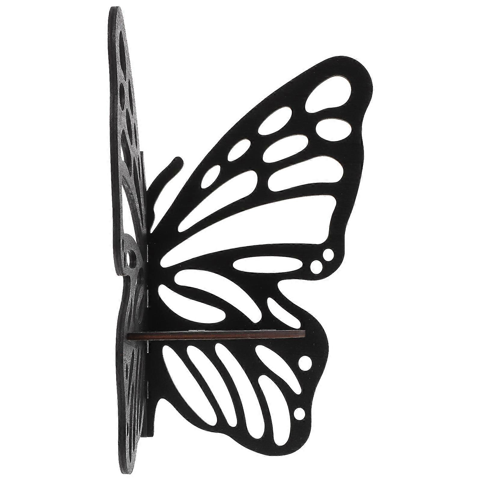 Wooden Butterfly Corner Shelf Wall Display Rack for Display 4Pcs