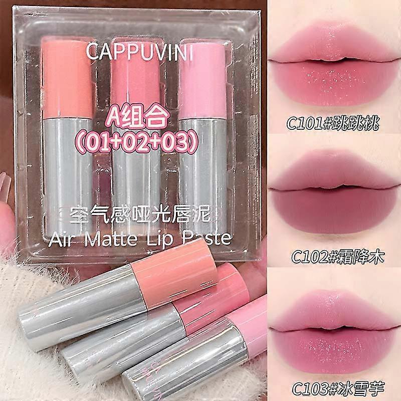 Cappuvini Airy Matte Lip Mud, a soft matte lip gloss perfect for a natural, spring-like look.