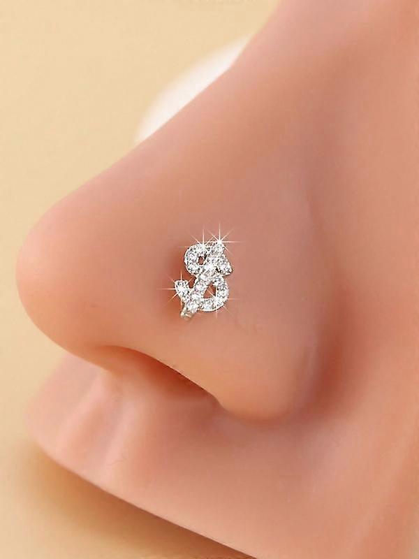 Sparkling Rhinestone Dollar Sign Nose Ring, Unique Style Accessory for Daily Wear, Eye-Catching Design with Shimmering Details