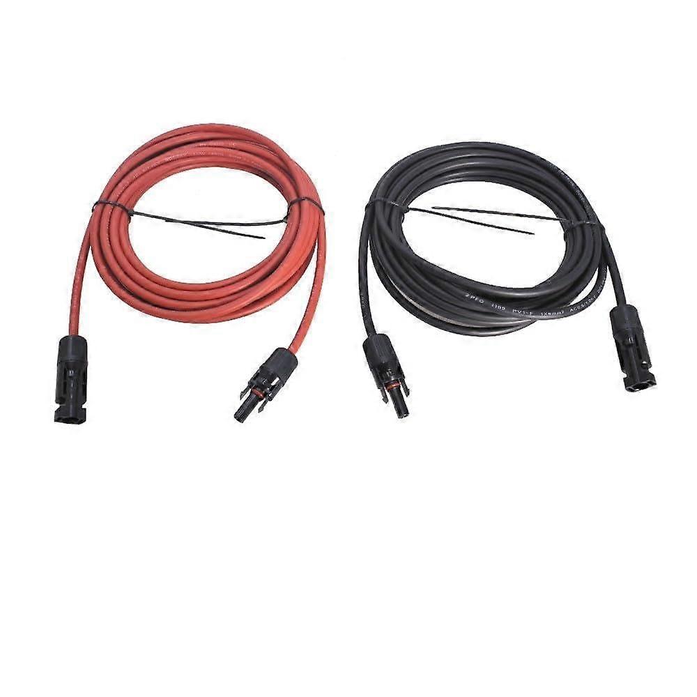 12AWG Solar Panel Extension Cable 25ft Black and Red Pair with MC4 Connectors for Reliable Power