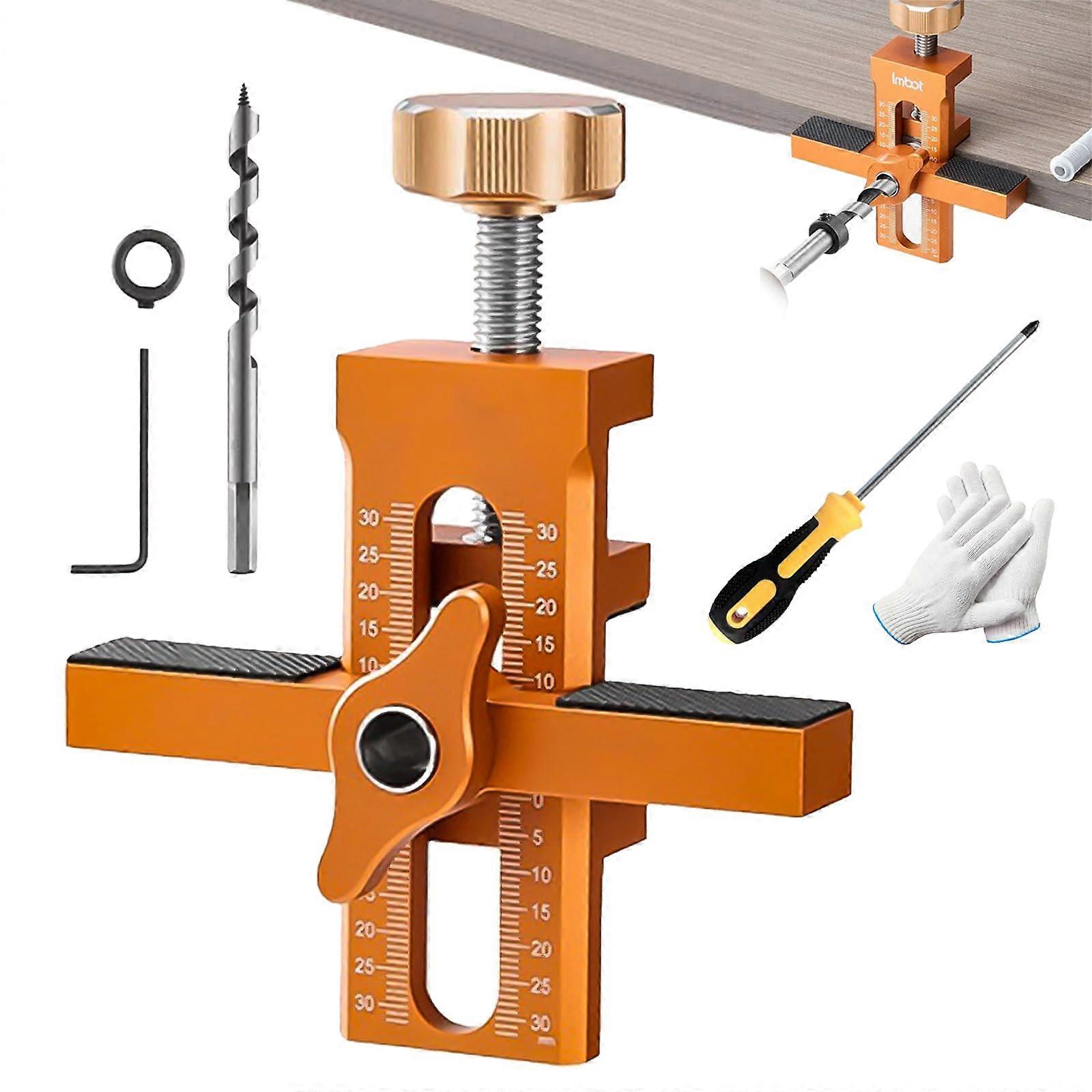 2in1 Aluminum Alloy Cabinet Door Mounting Jig with Adjustable Height and Precision Alignment for Frameless Cabinets