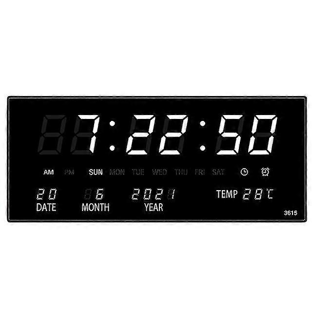 Luminous Digital Wall Clock Alarm Hourly Chiming Temperature Date Calendar Table Clock Electronic Led Clock Decoration With Plug