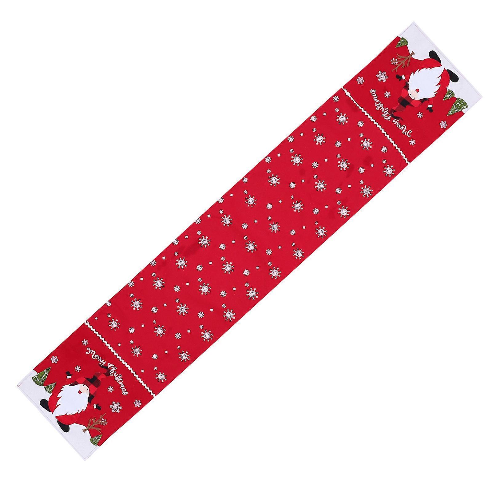 Linen Table Runner Christmas Table Cover for Decor 2Pcs Red Xmas Celebration