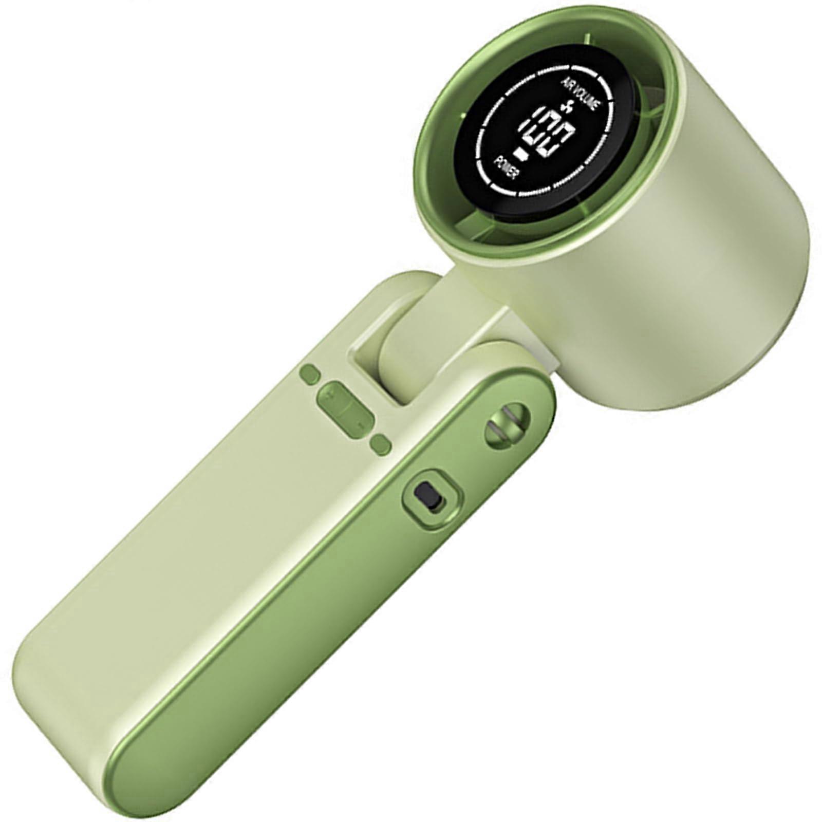 Portable Handheld Fan with 100Speed Cooling Control Cold Compress USB Rechargeable TypeC Green