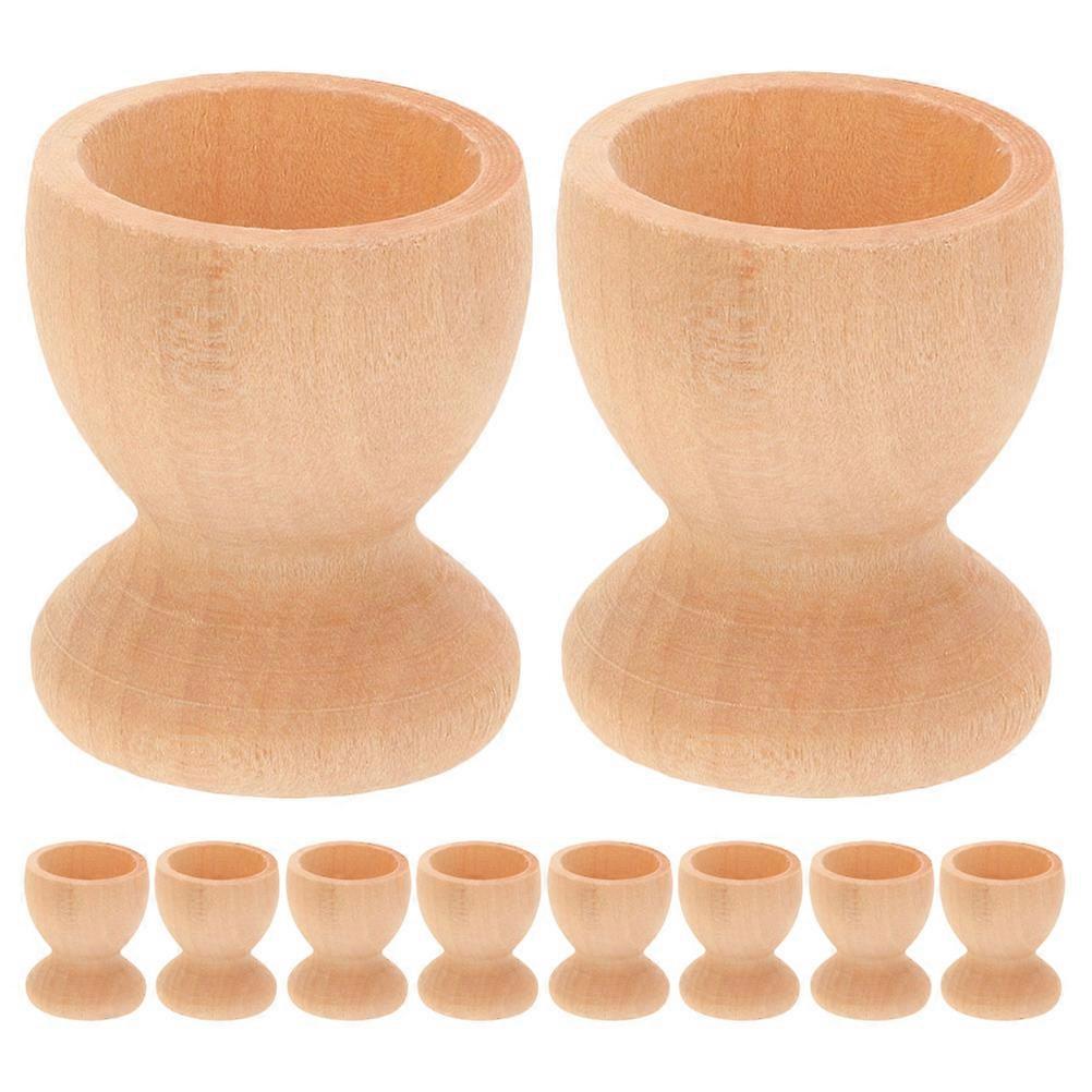 Wooden Easter Egg Holder for Playing 10Pcs DIY Cup Shaped Holders