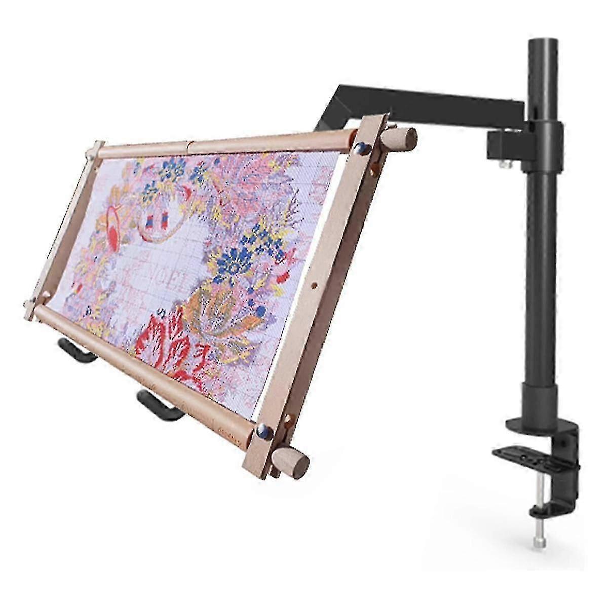 Metal Needlework Frame Stand Adjustable Rotating Embroidery Stand Embroidery Frame Stand compatible with Needle Points