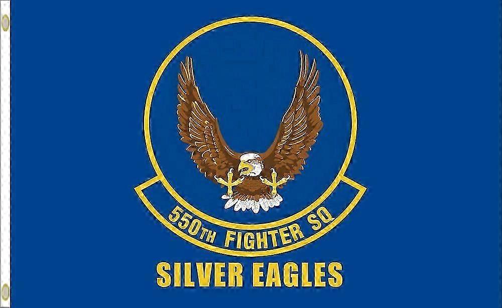 Usaf 550th Fighter Squadron Silver Eagles Single-sided Flag Banner