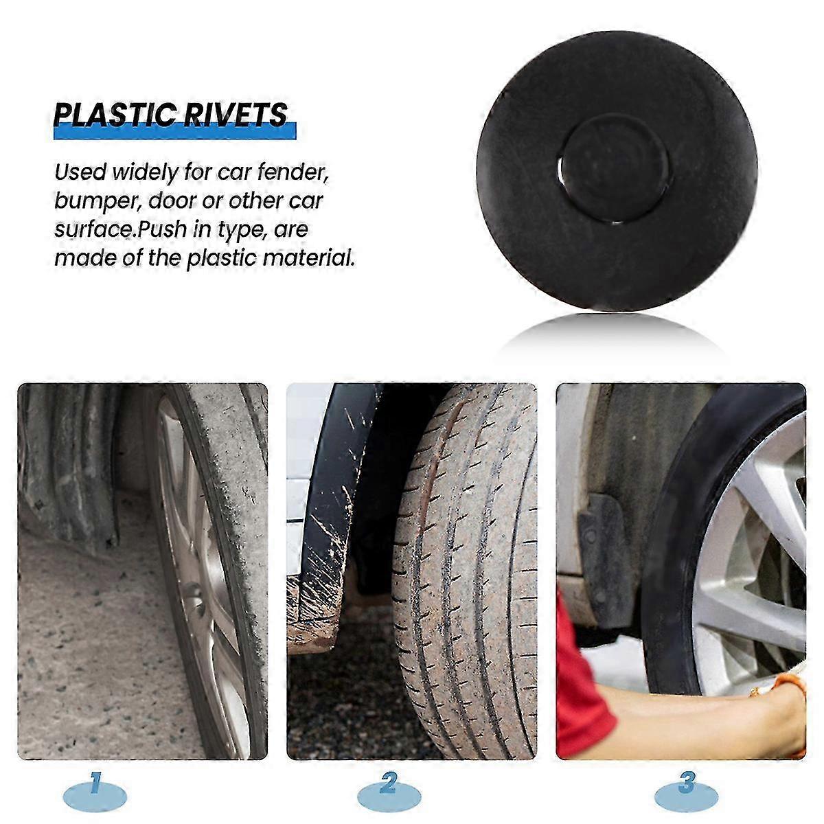 7mm Hole Plastic Rivets Fastener Car Bumper Push Clips 100 Pcs