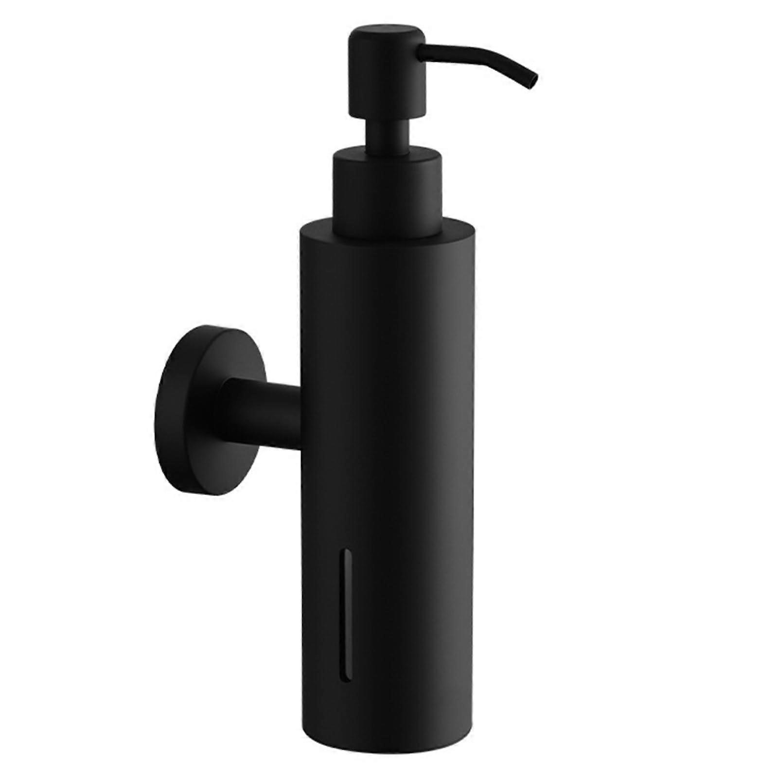 Black Wall Mounted Soap Dispenser 280ml Stainless Steel Rustproof for Bathroom Kitchen