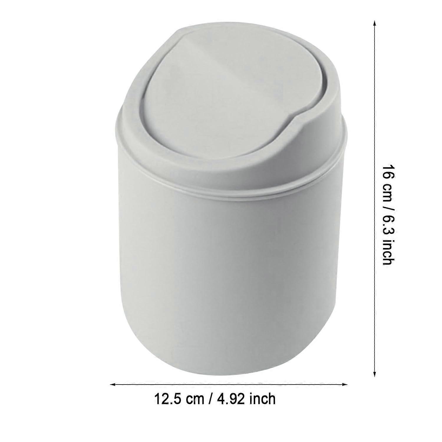 Desktop Trash Can with OdorReducing Lid, White Mini Waste Bin for Office, Bathroom, Kitchen