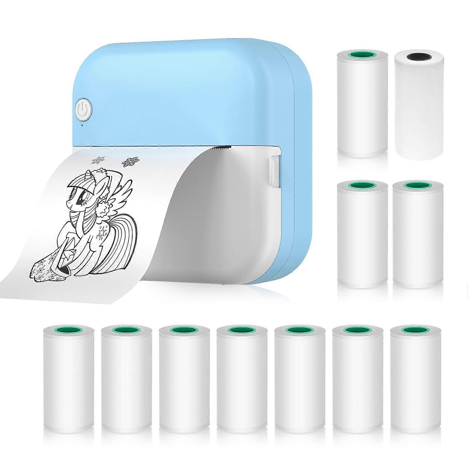 Portable Thermal Printer Bluetooth Wireless Inkless 200dpi Photo Label Sticker with Paper Rolls