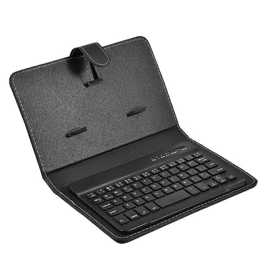 Bluetooth Mini Wireless Keyboard with PU Leather Case for Smartphone Tablet 4.56.8 Inch Rechargeable