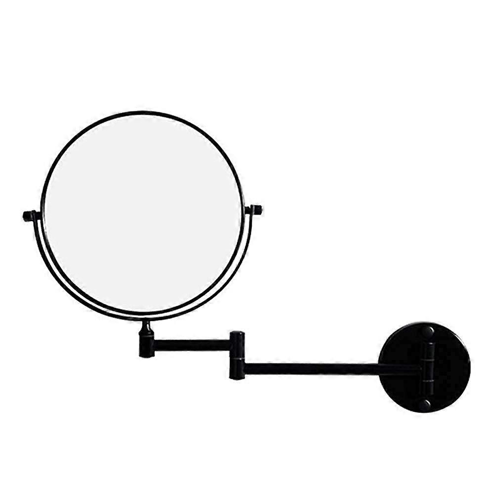 Black Wall Mounted Makeup Mirror with Adjustable Viewing Angle and Clear Magnifying Reflection for Bathroom