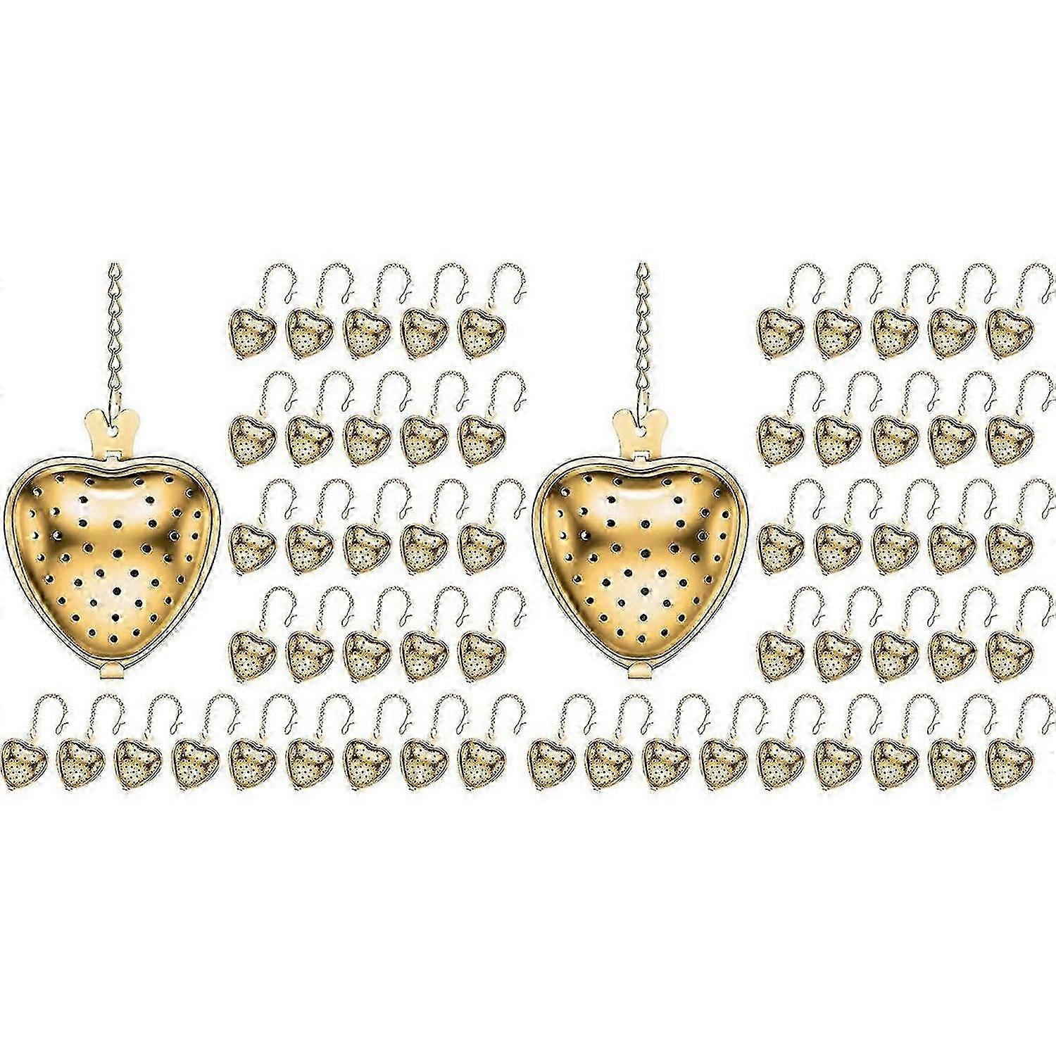 30-pack stainless steel tea strainer tea spacer diffuser heart shape