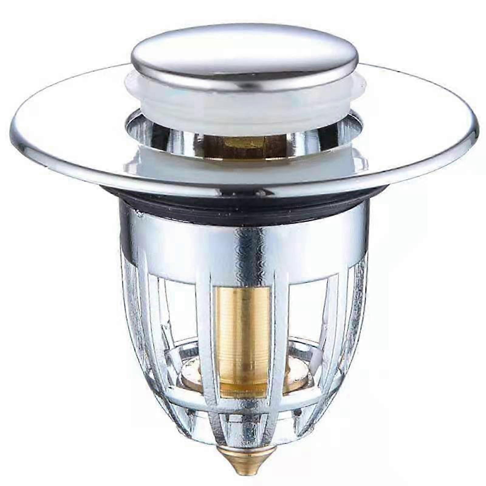 Universal Bathroom Sink Plug Stopper Wash Basin Core Up Bounce Filter