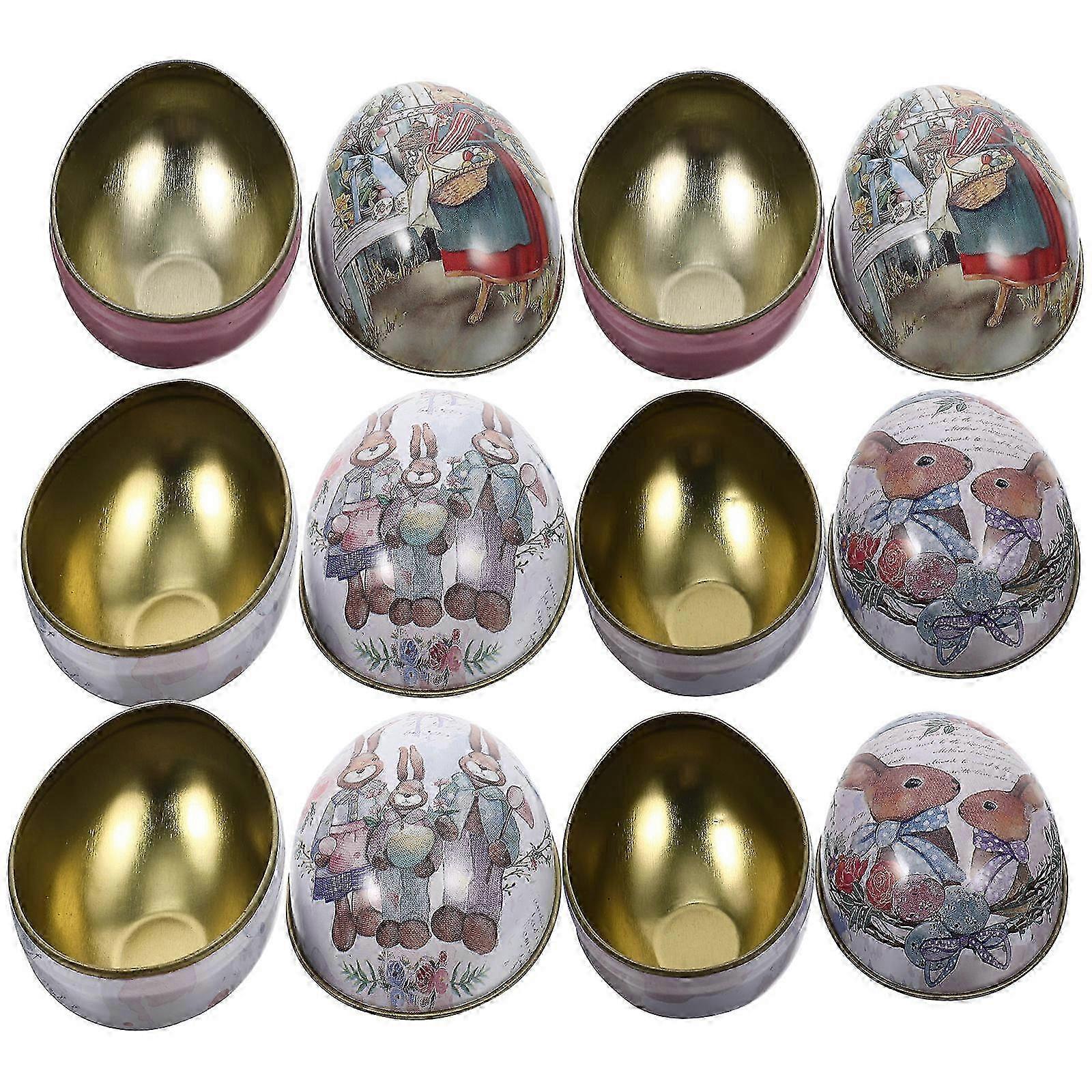 Assorted Color Easter Candy Boxes Egg Shape for Festival Gift 6Pcs
