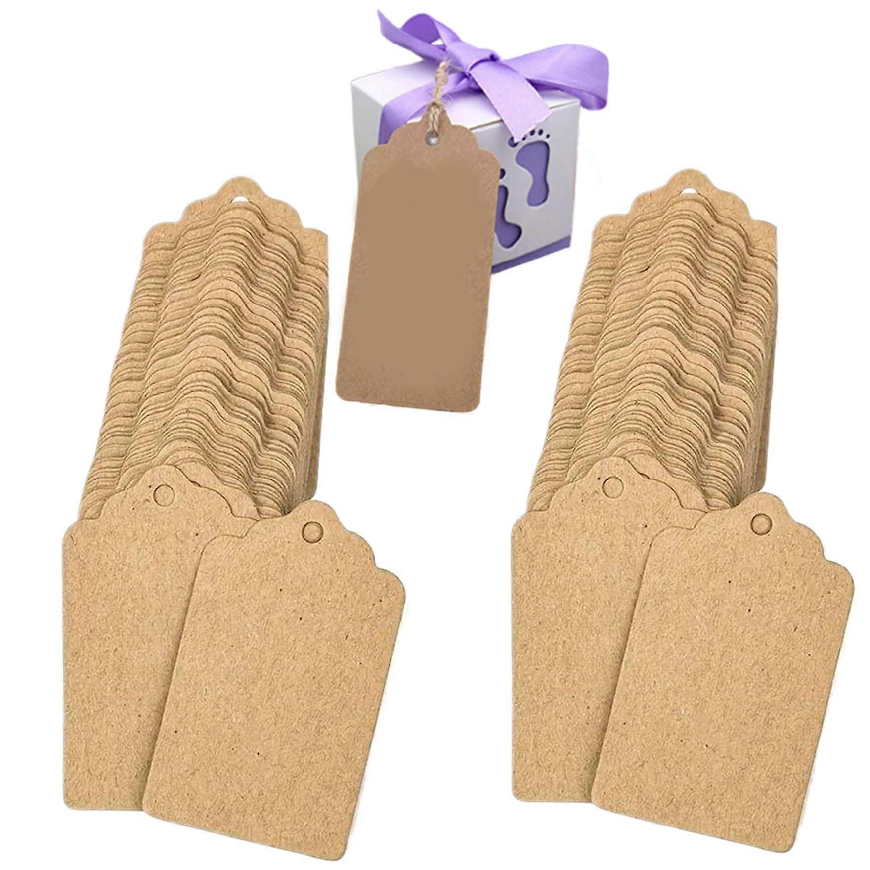 Kraft Paper Tags with String Pack of 100 Blank Gift Tags Writable Prepunched Hole for Labeling