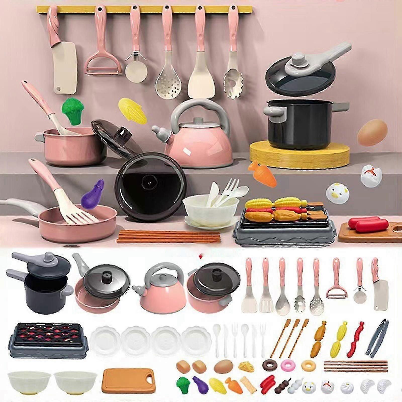 Kids Kitchen Playset Children's Play Kitchen Toy Set 61pcs