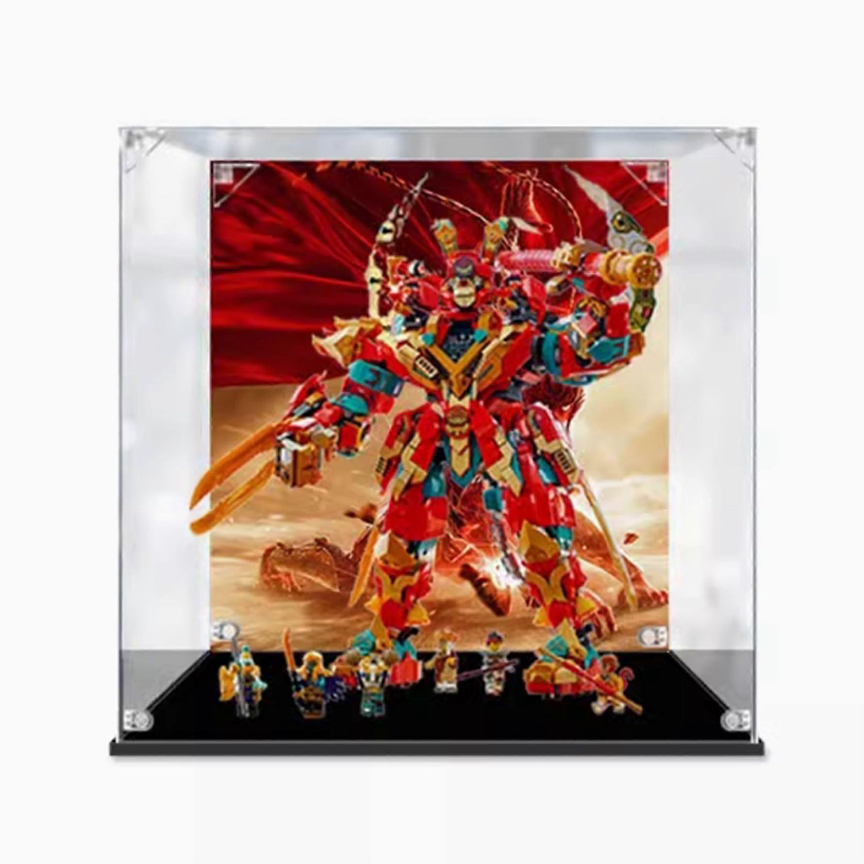Acrylic Display Case for  80045 Morphing Mecha, Clear Dustproof Waterproof Stackable Showcase