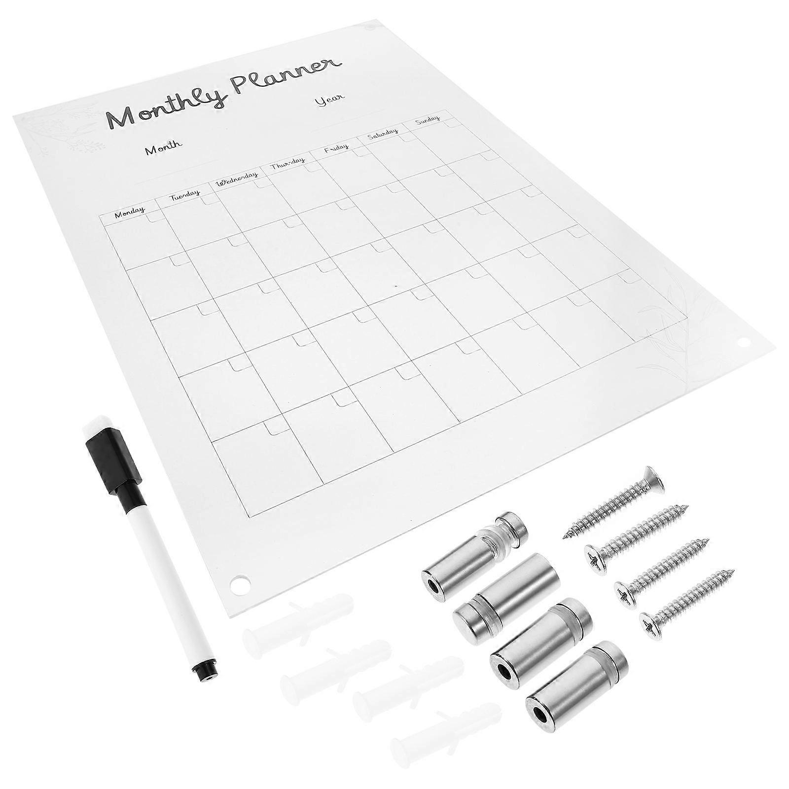 Acrylic Board Sign Wall-Mounted for Message Writing 1Set Transparent Board