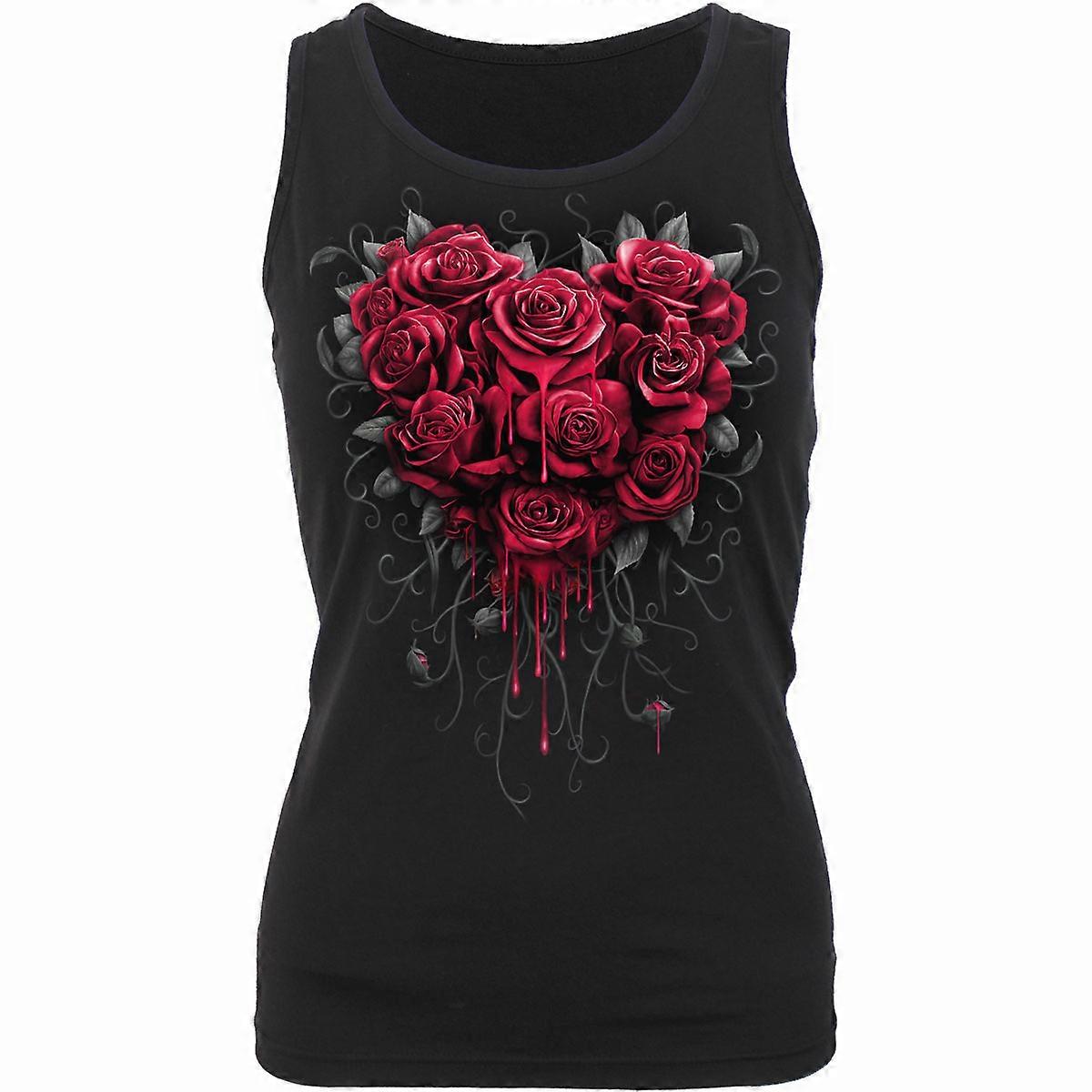 Spiral - BLEEDING HEART - Razor Back Top Black