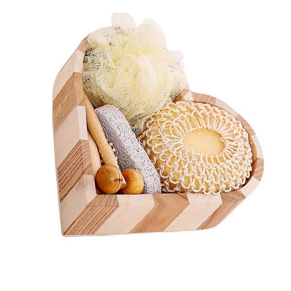 Assorted Color Wood Bucket Bath Accessories for Cleaning 3Sets Essential Kit